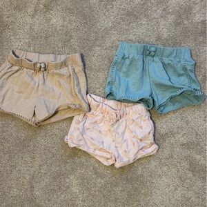Kids Cotton Shorts Set - Tan, Blue, Pink